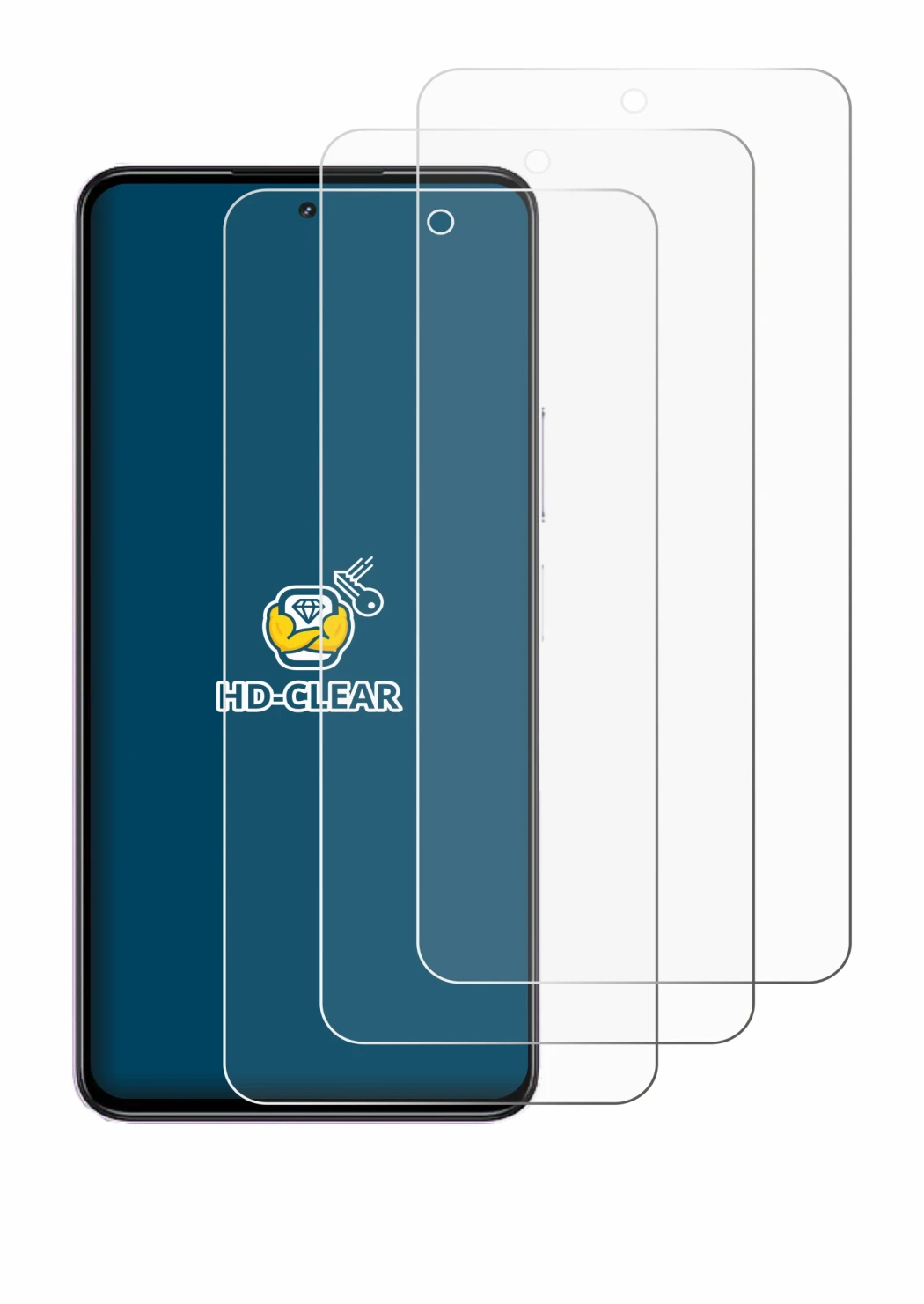 Abbildung des Geräts realme P4x 5G mit einer Vielzahl des Displayschutzes.