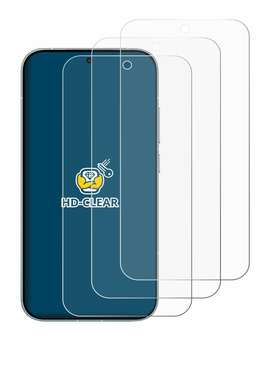 Abbildung des Geräts Xiaomi Redmi Turbo 5 mit einer Vielzahl des Displayschutzes.