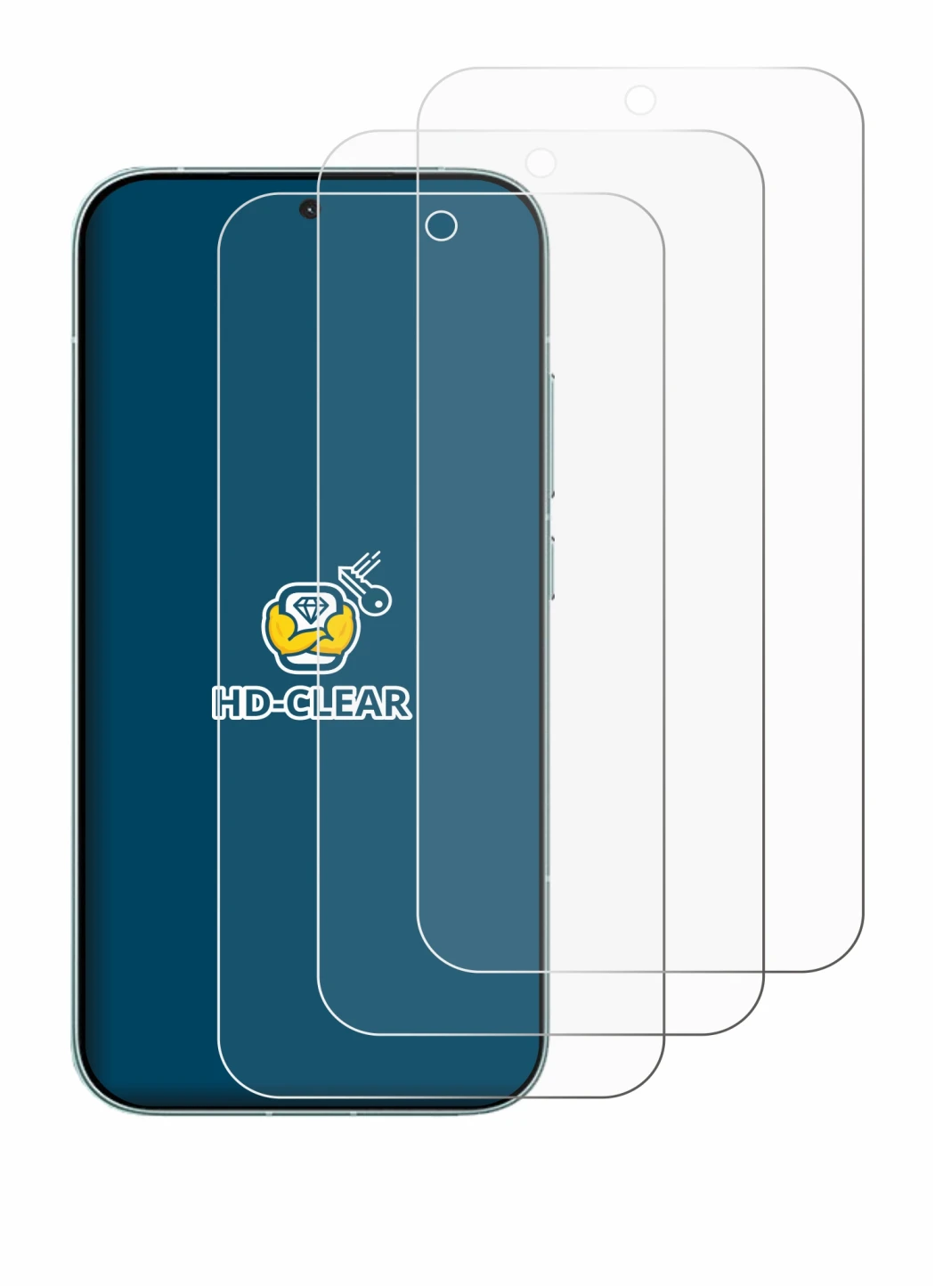 Abbildung des Geräts Xiaomi Redmi Turbo 5 5G mit einer Vielzahl des Displayschutzes.