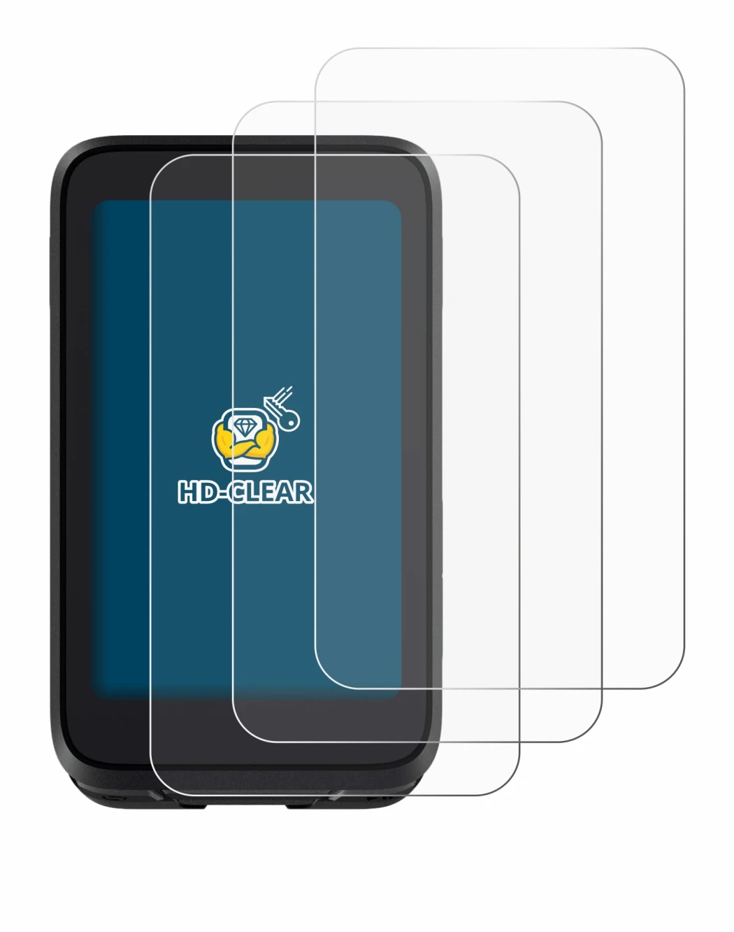 Abbildung des Geräts igpsport BiNavi Air mit einer Vielzahl des Displayschutzes.