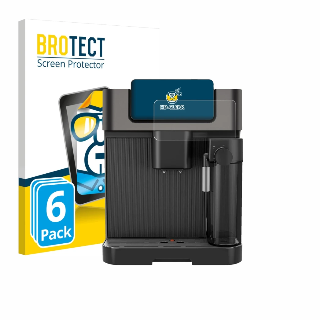 Vorderseite einer Produktverpackung mit dem Markenlogo BROTECT. Daneben ist das Gerät Grundig KVA 7230 mit dem zugehörigen Dis