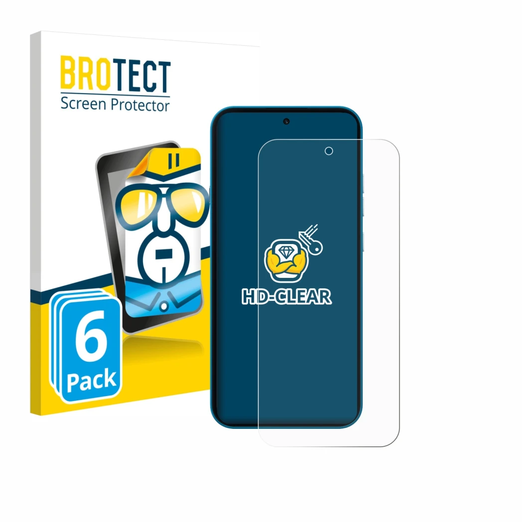 Vorderseite einer Produktverpackung mit dem Markenlogo BROTECT. Daneben ist das Gerät Nothing Phone (4a) mit dem zugehörigen D