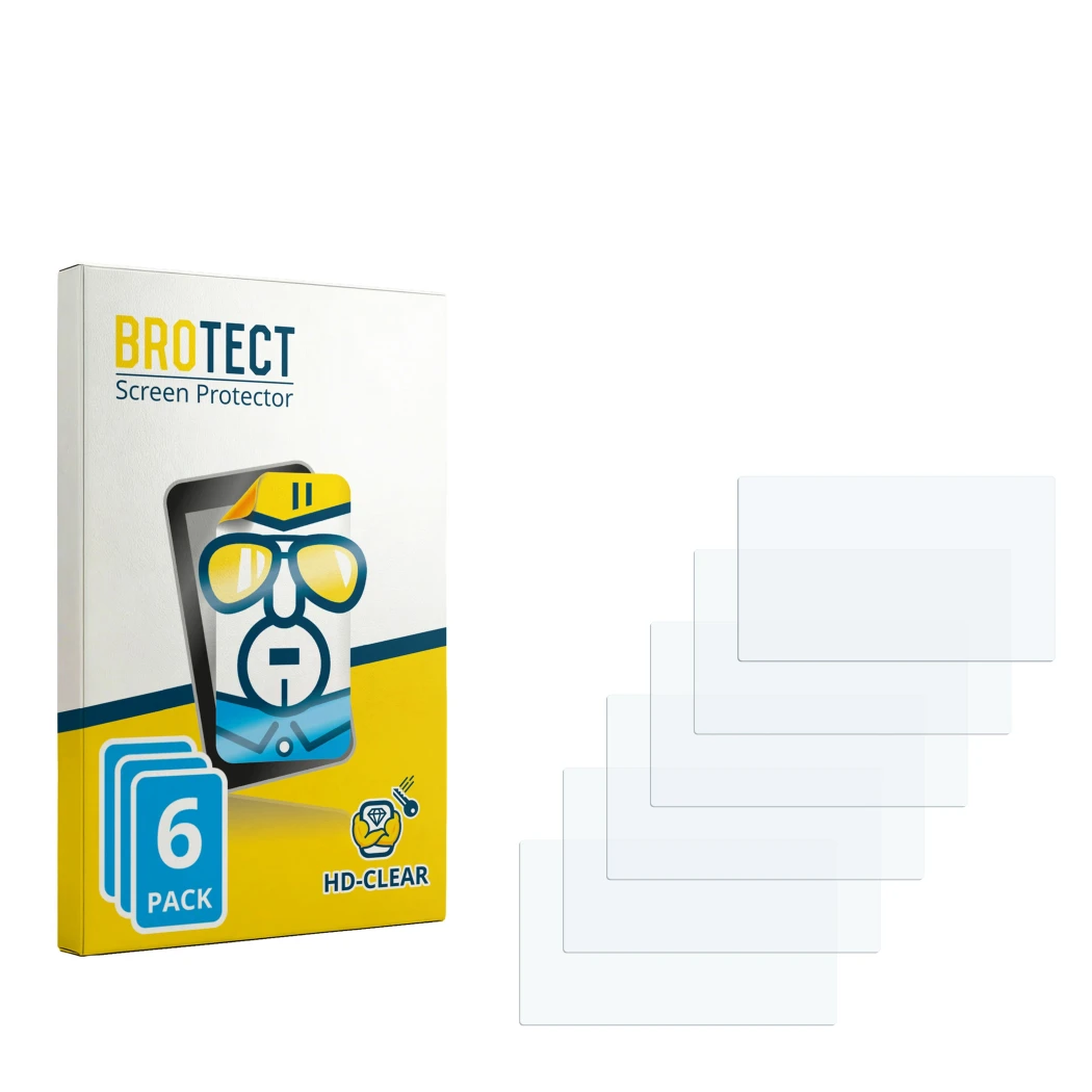 Vorderseite einer Produktverpackung mit dem Markenlogo BROTECT. Daneben ist der zugehörige Displayschutz.