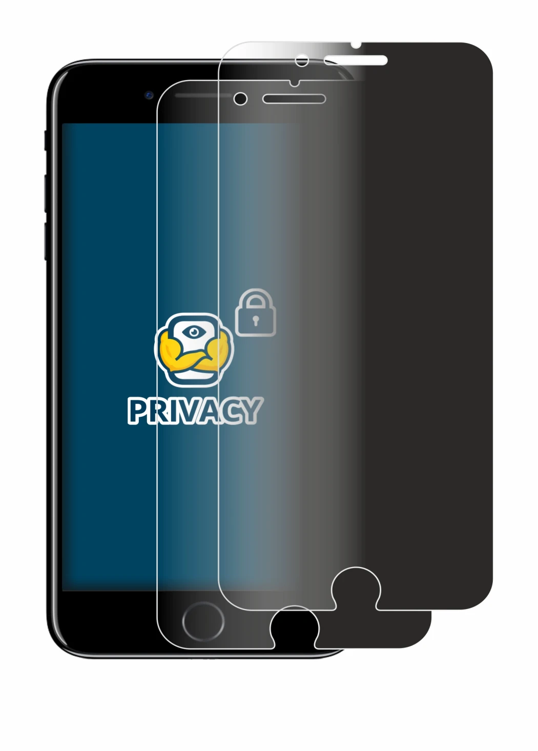 Abbildung des Geräts Apple iPhone 7 Plus mit einer Vielzahl des Displayschutzes.