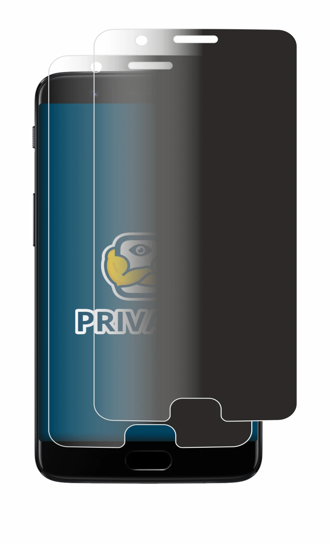 Abbildung des Geräts OnePlus 5 mit einer Vielzahl des Displayschutzes.