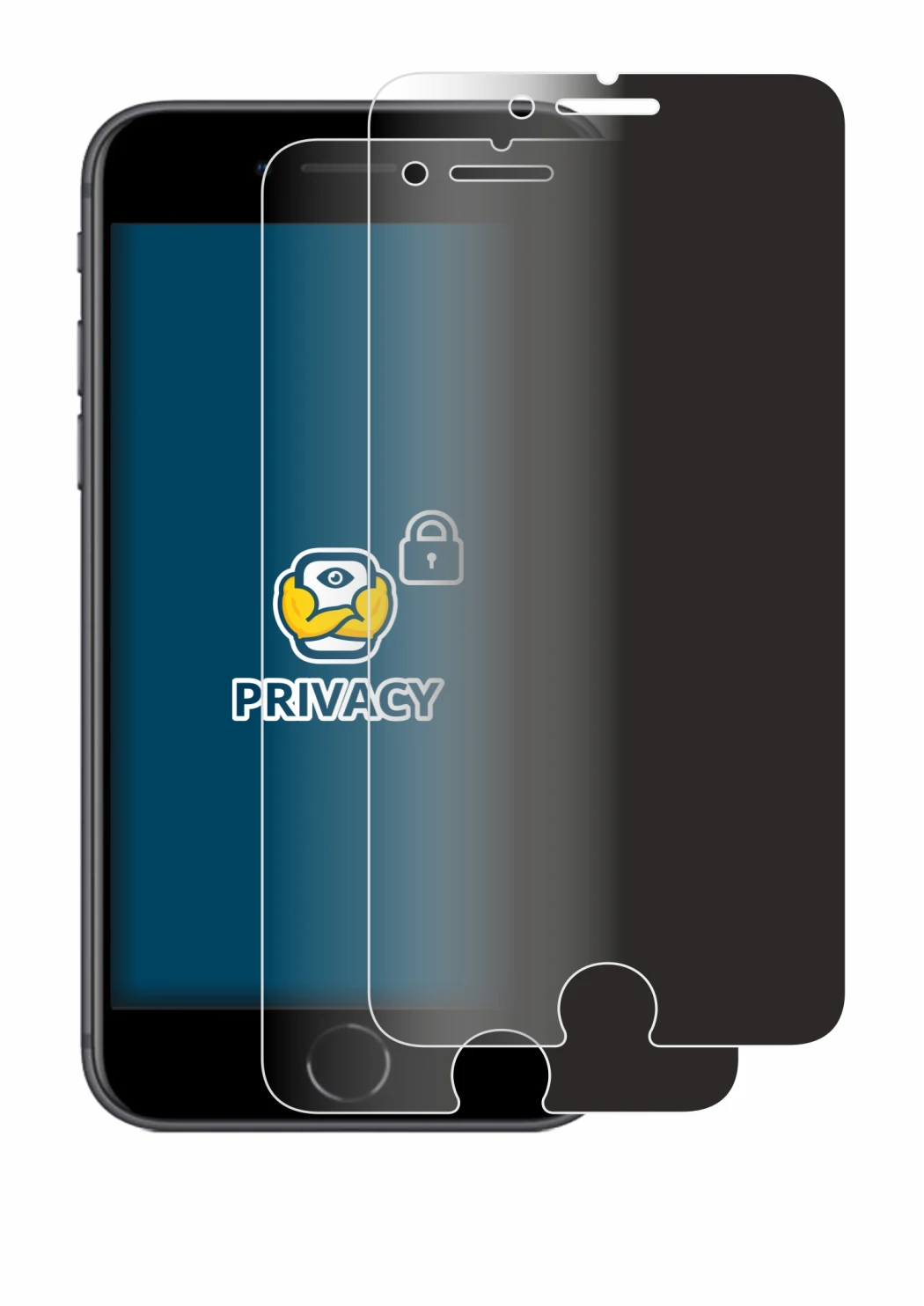 Abbildung des Geräts Apple iPhone 8 mit einer Vielzahl des Displayschutzes.