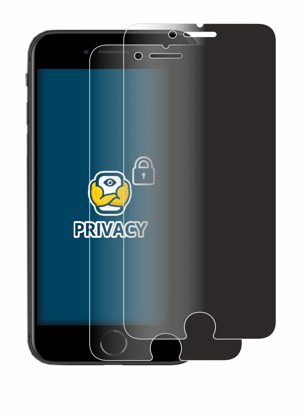 Abbildung des Geräts Apple iPhone SE 2 2020 mit einer Vielzahl des Displayschutzes.