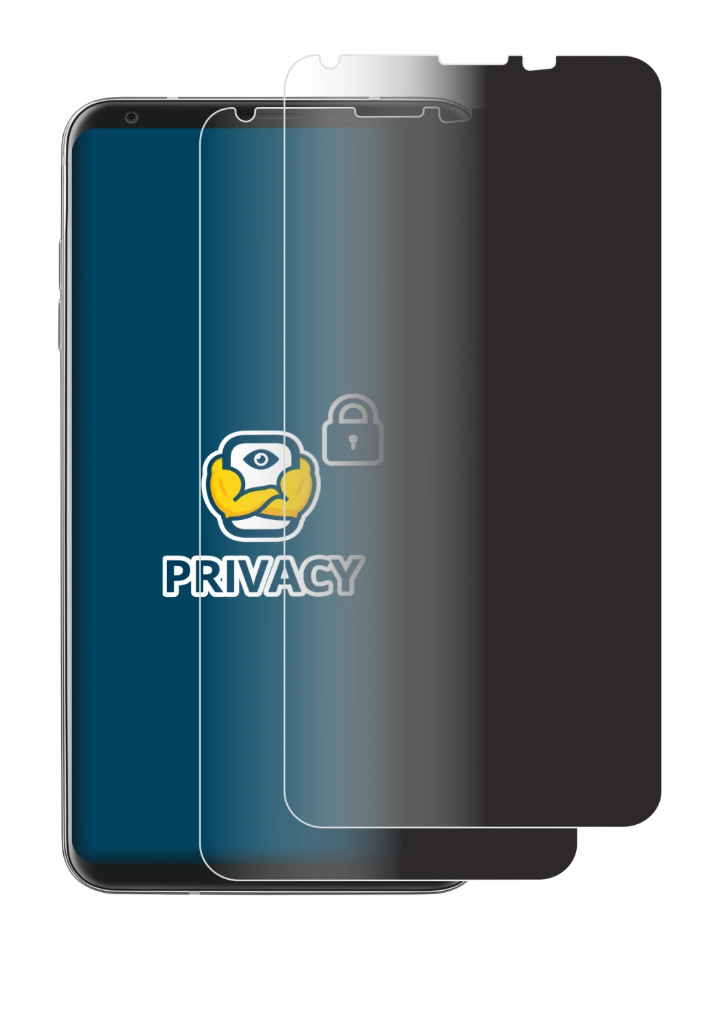 Abbildung des Geräts LG V30s mit einer Vielzahl des Displayschutzes.