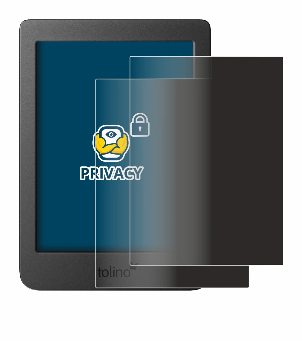 Abbildung des Geräts Tolino Page 2 mit einer Vielzahl des Displayschutzes.