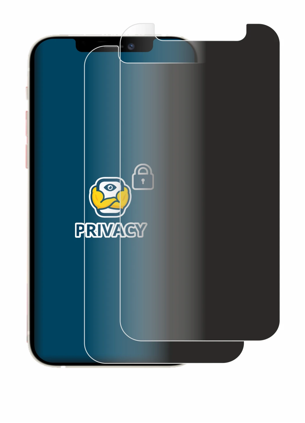 Abbildung des Geräts Apple iPhone 12 mini mit einer Vielzahl des Displayschutzes.