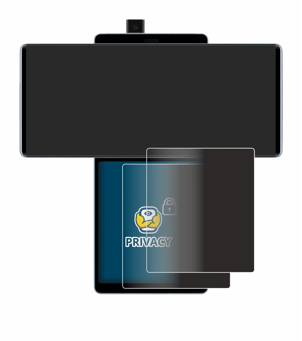 Abbildung des Geräts LG Wing (Hinteres Display) mit einer Vielzahl des Displayschutzes.