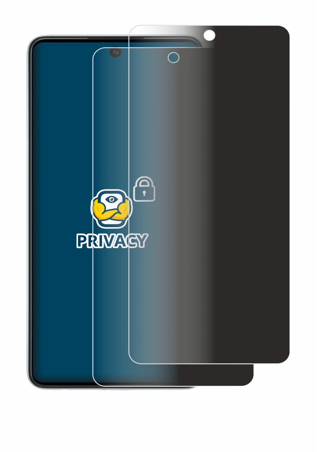 Abbildung des Geräts Samsung Galaxy A52 5G mit einer Vielzahl des Displayschutzes.