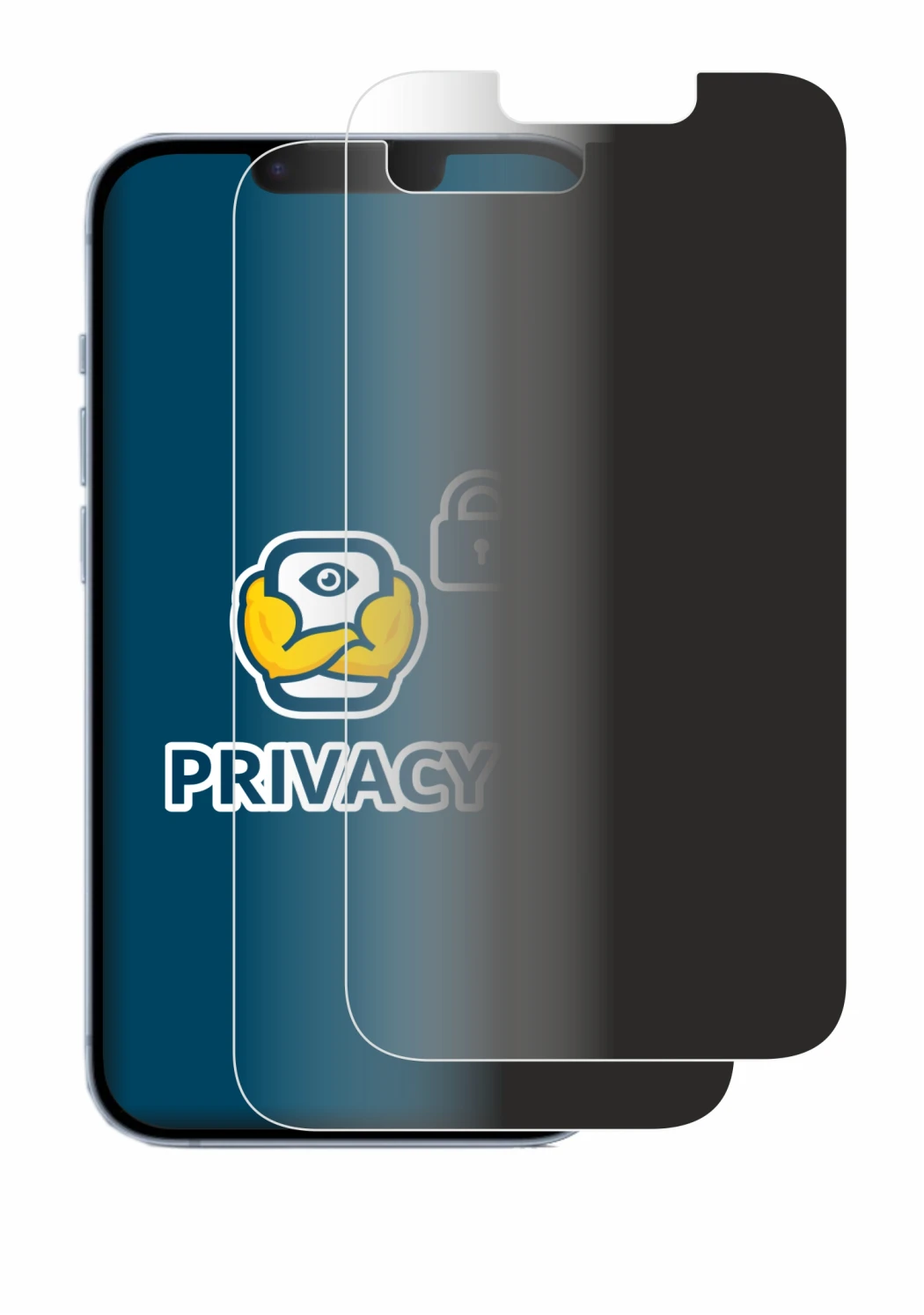 Abbildung des Geräts Apple iPhone 14 mit einer Vielzahl des Displayschutzes.