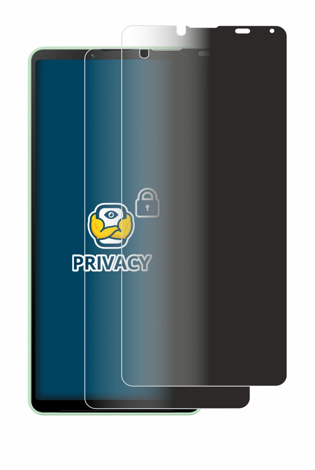 Abbildung des Geräts Sony Xperia 10 V mit einer Vielzahl des Displayschutzes.