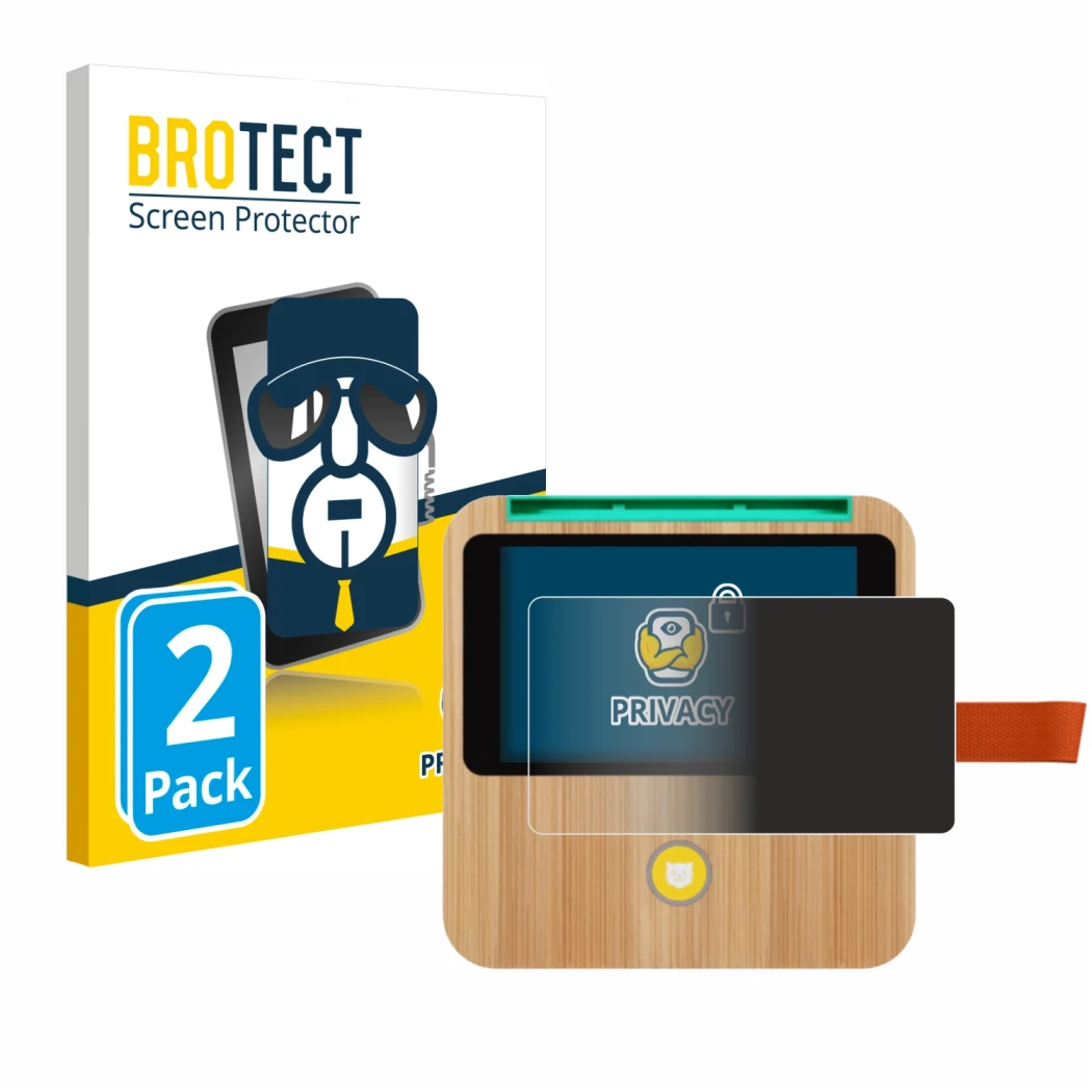 Vorderseite einer Produktverpackung mit dem Markenlogo BROTECT. Daneben ist das Gerät tigerbox Touch Plus mit dem zugehörigen