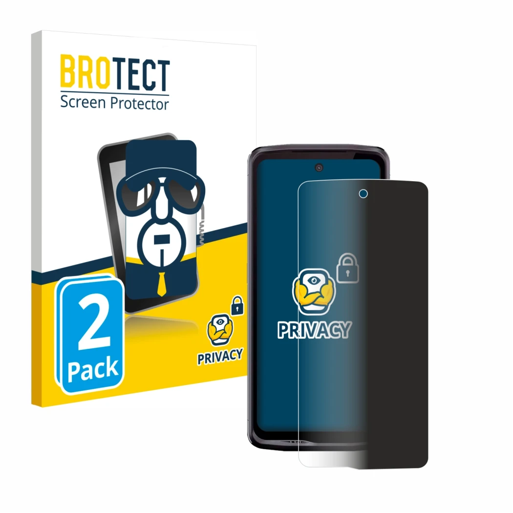 Vorderseite einer Produktverpackung mit dem Markenlogo BROTECT. Daneben ist das Gerät Crosscall Stellar X5 mit dem zugehörigen