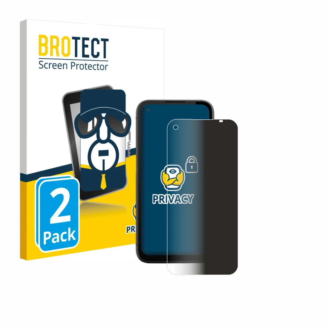Vorderseite einer Produktverpackung mit dem Markenlogo BROTECT. Daneben ist das Gerät Gigaset GX6 Pro mit dem zugehörigen Disp