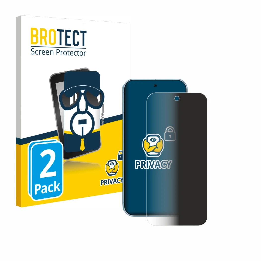 Vorderseite einer Produktverpackung mit dem Markenlogo BROTECT. Daneben ist das Gerät Google Pixel 9 Pro mit dem zugehörigen D