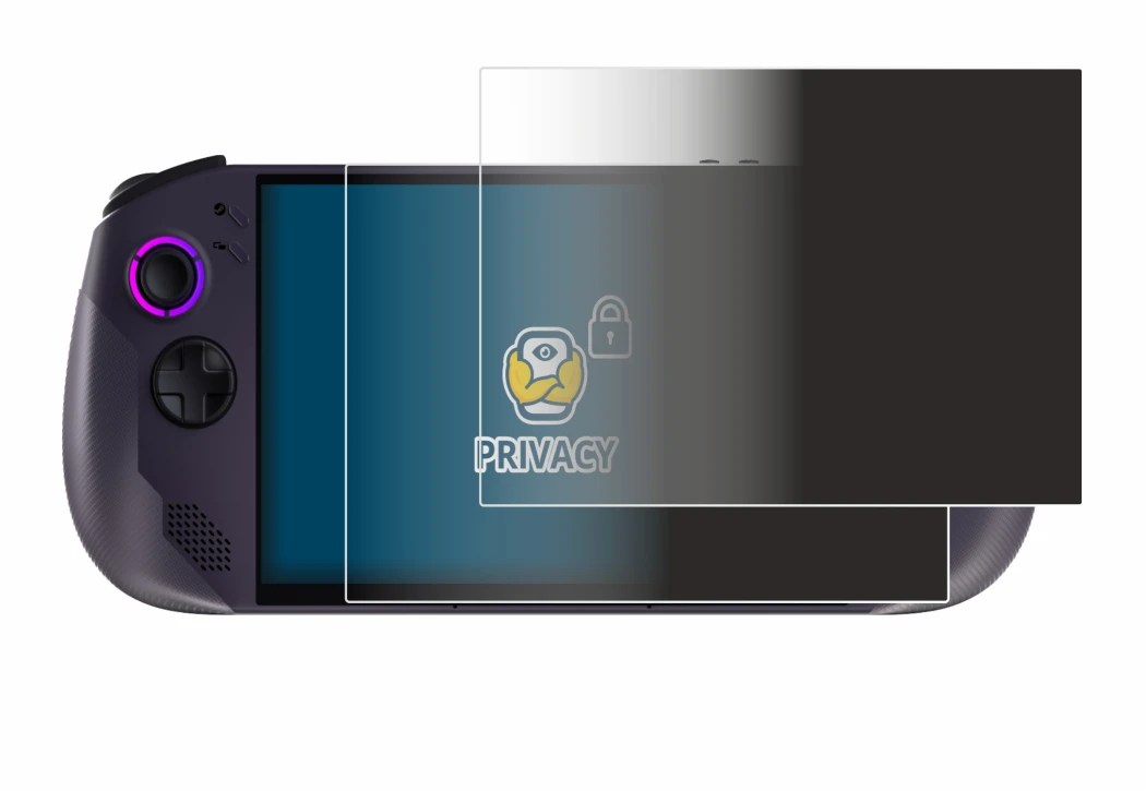 Abbildung des Geräts Lenovo Legion Go S mit einer Vielzahl des Displayschutzes.