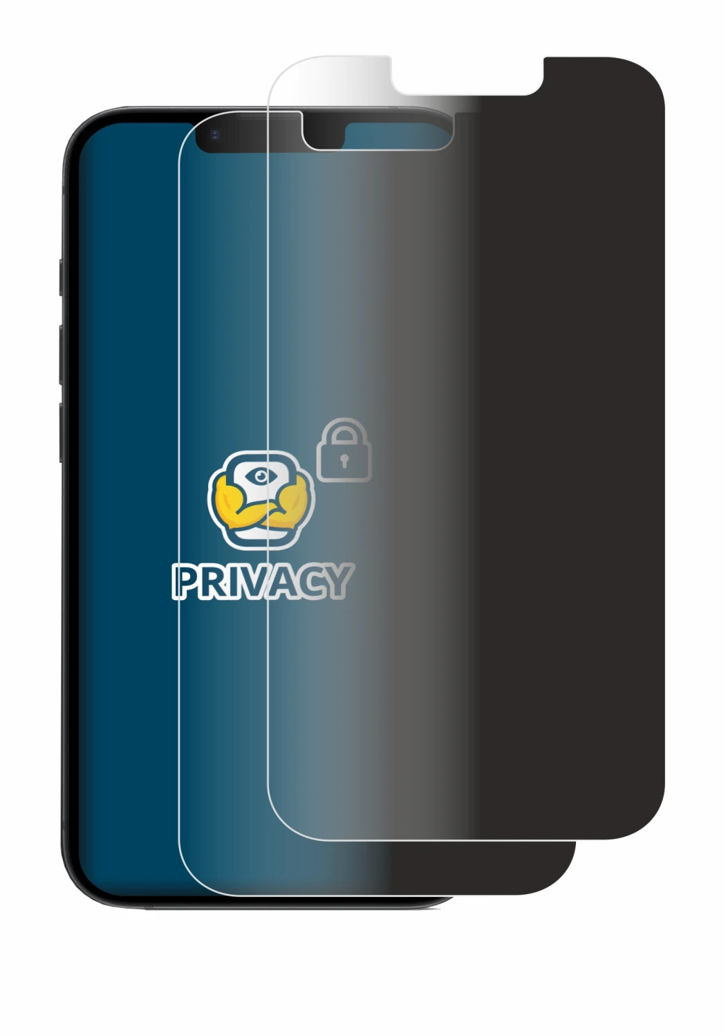 Abbildung des Geräts Apple iPhone 16e mit einer Vielzahl des Displayschutzes.