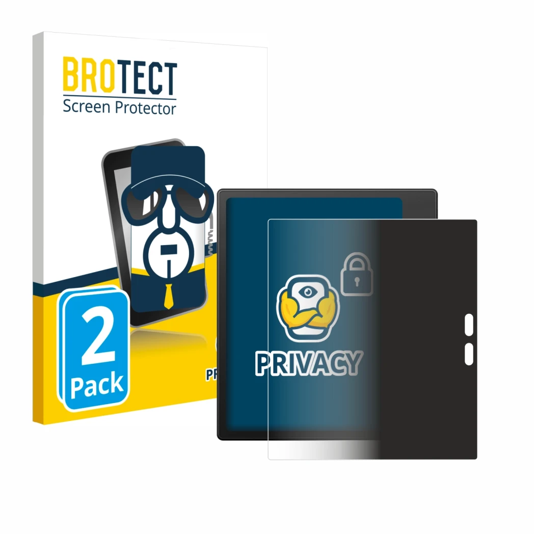 Vorderseite einer Produktverpackung mit dem Markenlogo BROTECT. Daneben ist das Gerät Boox Go Color 7 Gen II mit dem zugehörig