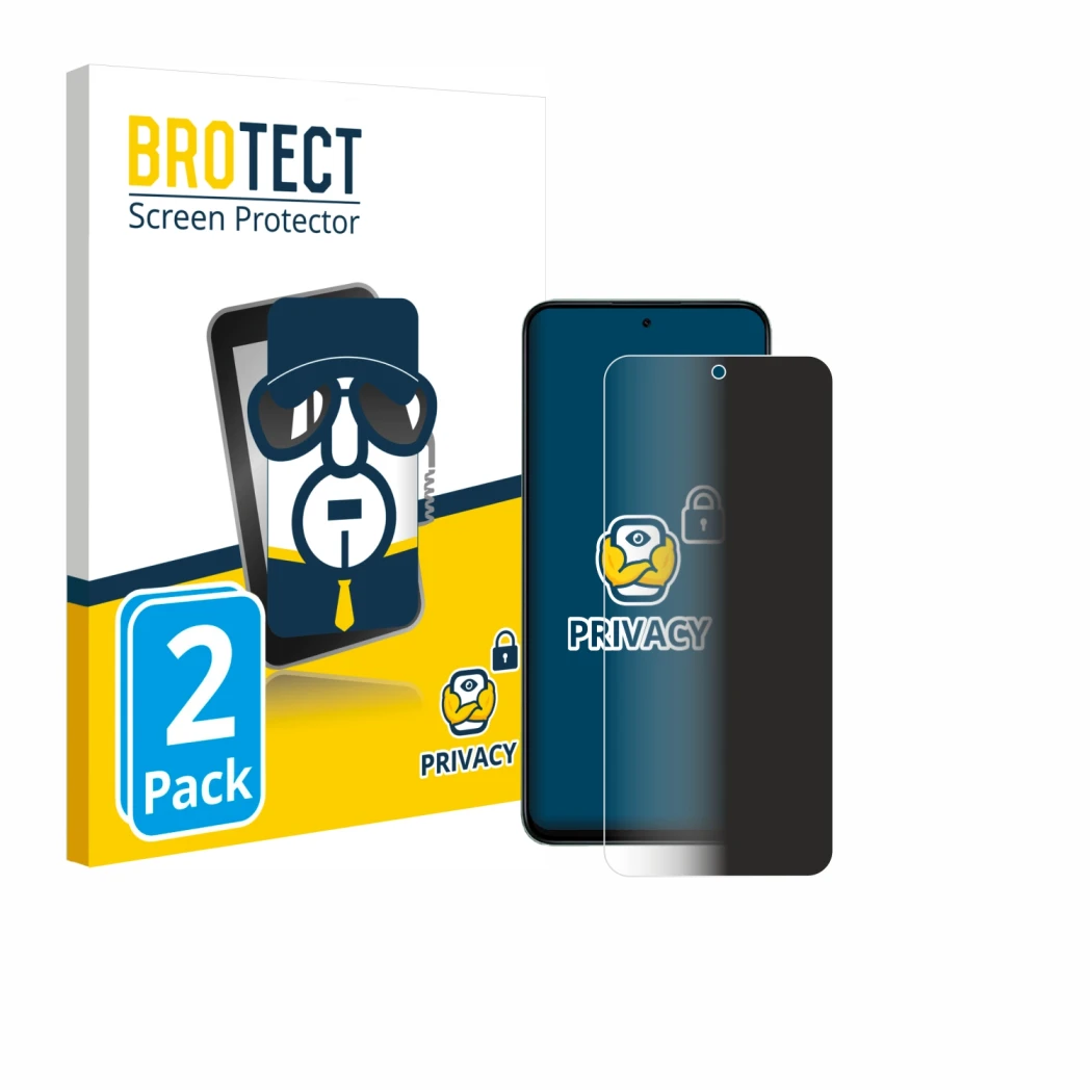 Vorderseite einer Produktverpackung mit dem Markenlogo BROTECT. Daneben ist das Gerät Honor 400 Smart mit dem zugehörigen Disp