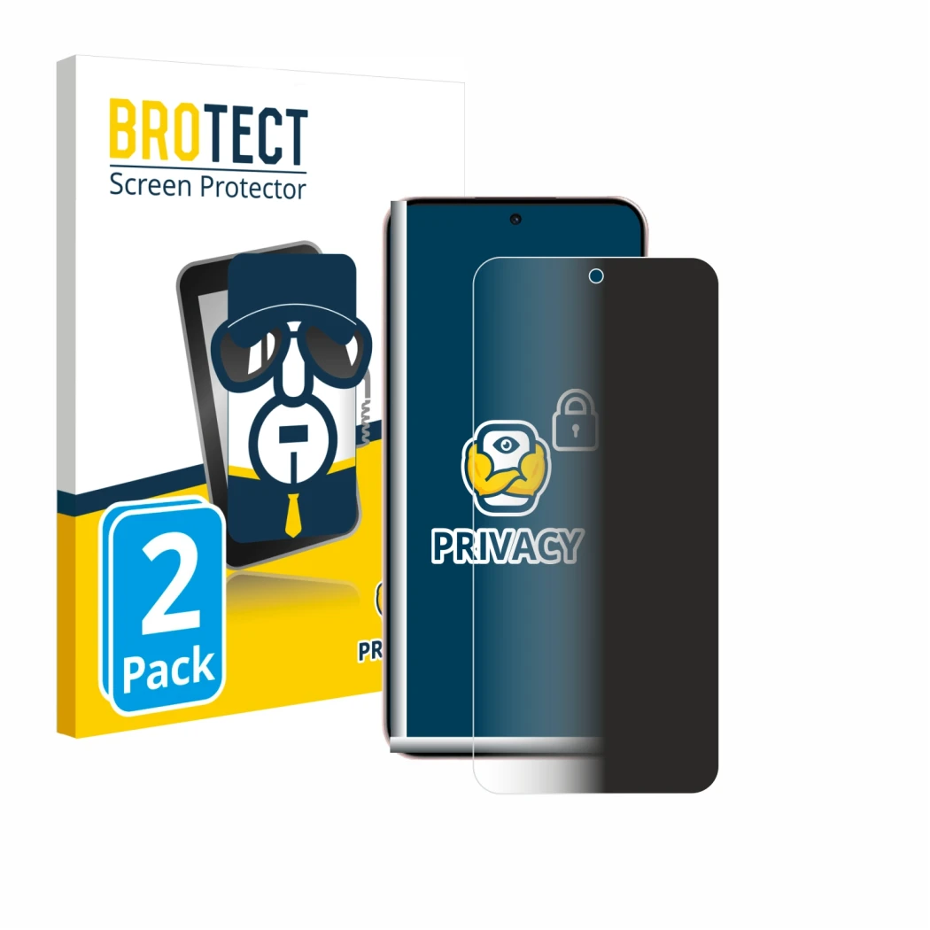 Vorderseite einer Produktverpackung mit dem Markenlogo BROTECT. Daneben ist das Gerät Oppo Reno 14 mit dem zugehörigen Display