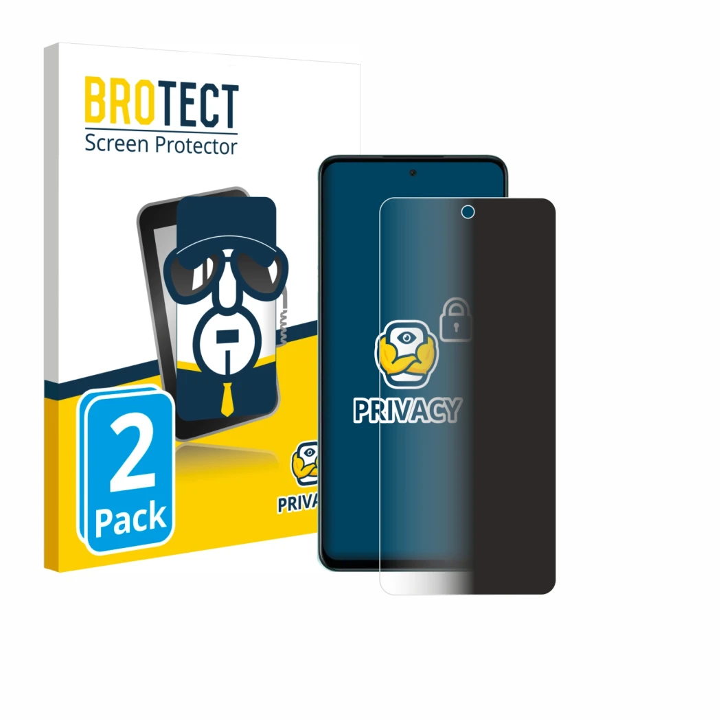 Vorderseite einer Produktverpackung mit dem Markenlogo BROTECT. Daneben ist das Gerät Oppo A5 4G mit dem zugehörigen Displaysc