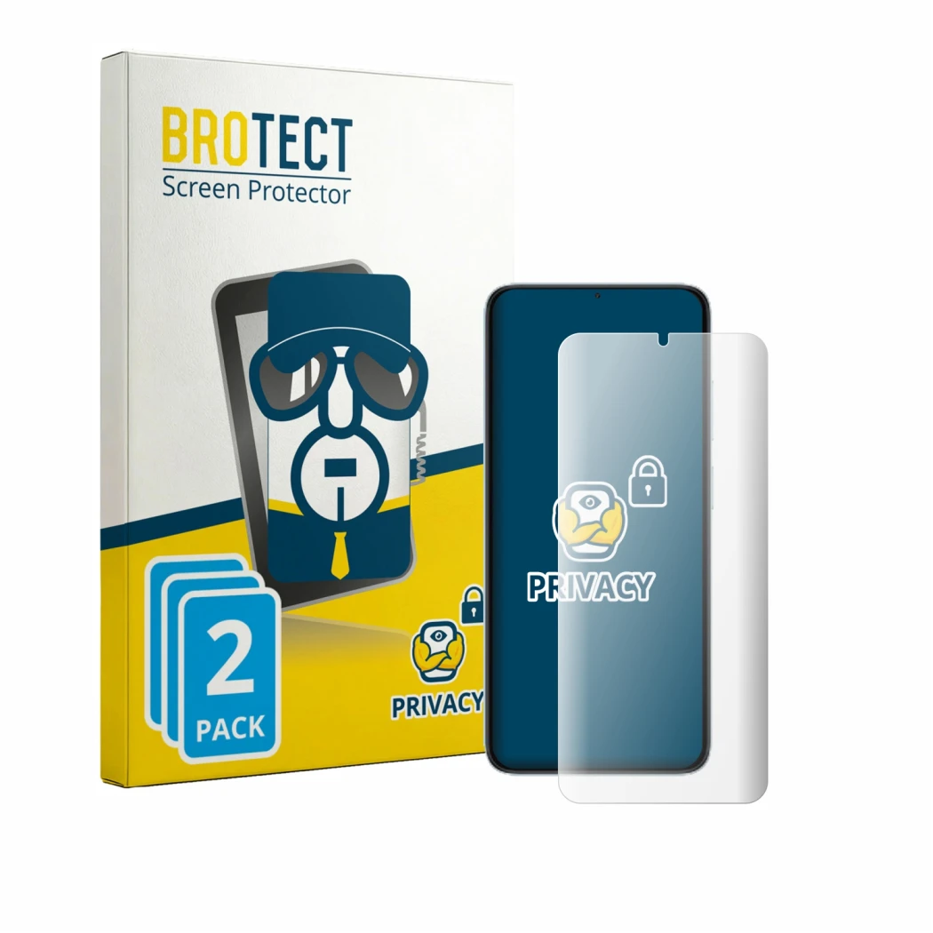 Vorderseite einer Produktverpackung mit dem Markenlogo BROTECT. Daneben ist das Gerät Doogee Note 60 mit dem zugehörigen Displ