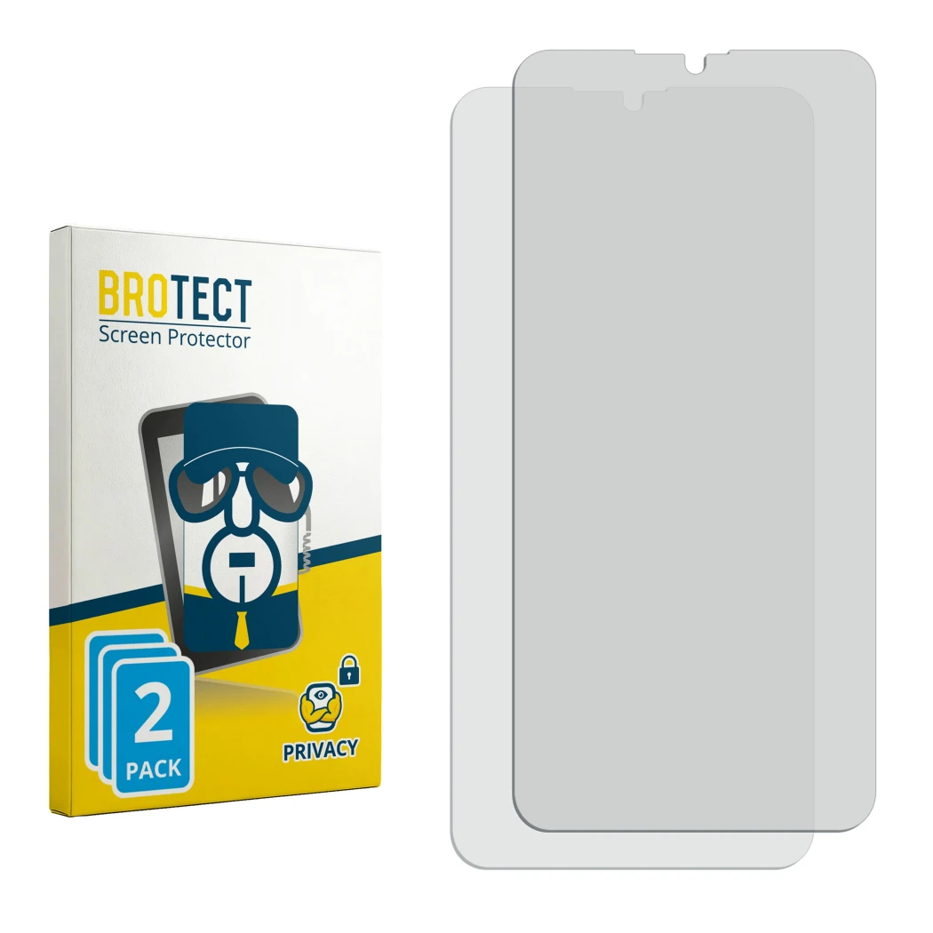 Vorderseite einer Produktverpackung mit dem Markenlogo BROTECT. Daneben ist der zugehörige Displayschutz.