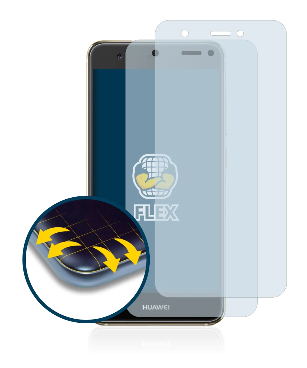 Abbildung des Geräts Huawei Nova mit einer Vielzahl des Displayschutzes.
