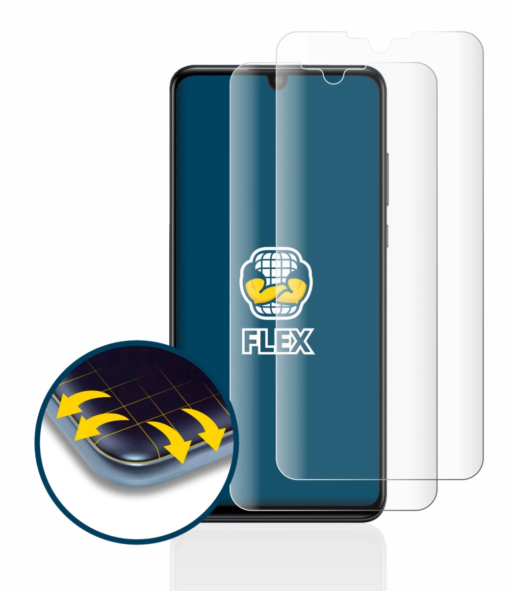 Abbildung des Geräts Huawei P30 lite mit einer Vielzahl des Displayschutzes.