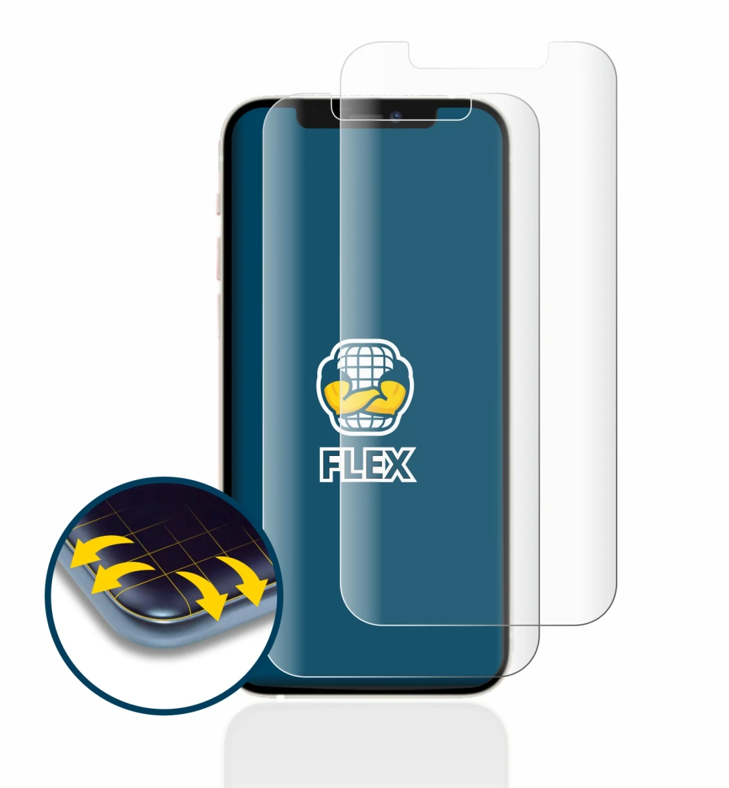 Abbildung des Geräts Apple iPhone 12 mit einer Vielzahl des Displayschutzes.