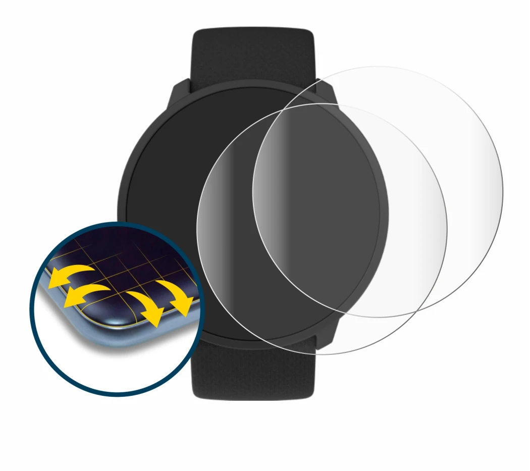 Abbildung des Geräts Polar Unite mit einer Vielzahl des Displayschutzes.