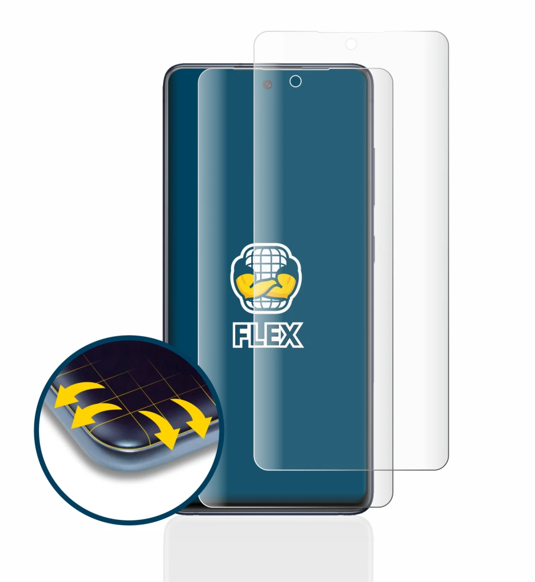 Abbildung des Geräts Samsung Galaxy S20 FE mit einer Vielzahl des Displayschutzes.