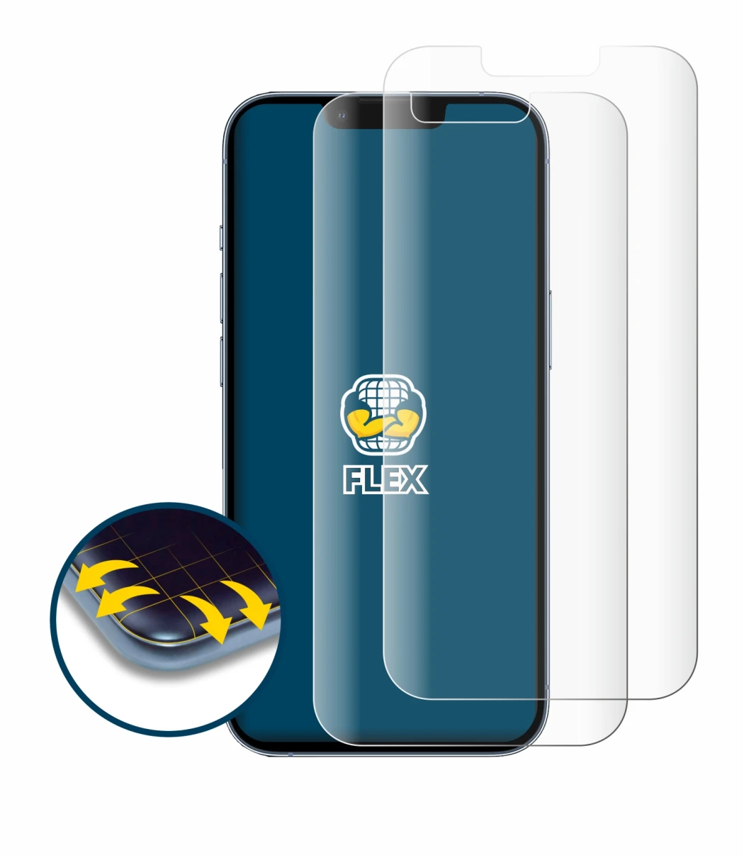 Abbildung des Geräts Apple iPhone 13 Pro mit einer Vielzahl des Displayschutzes.