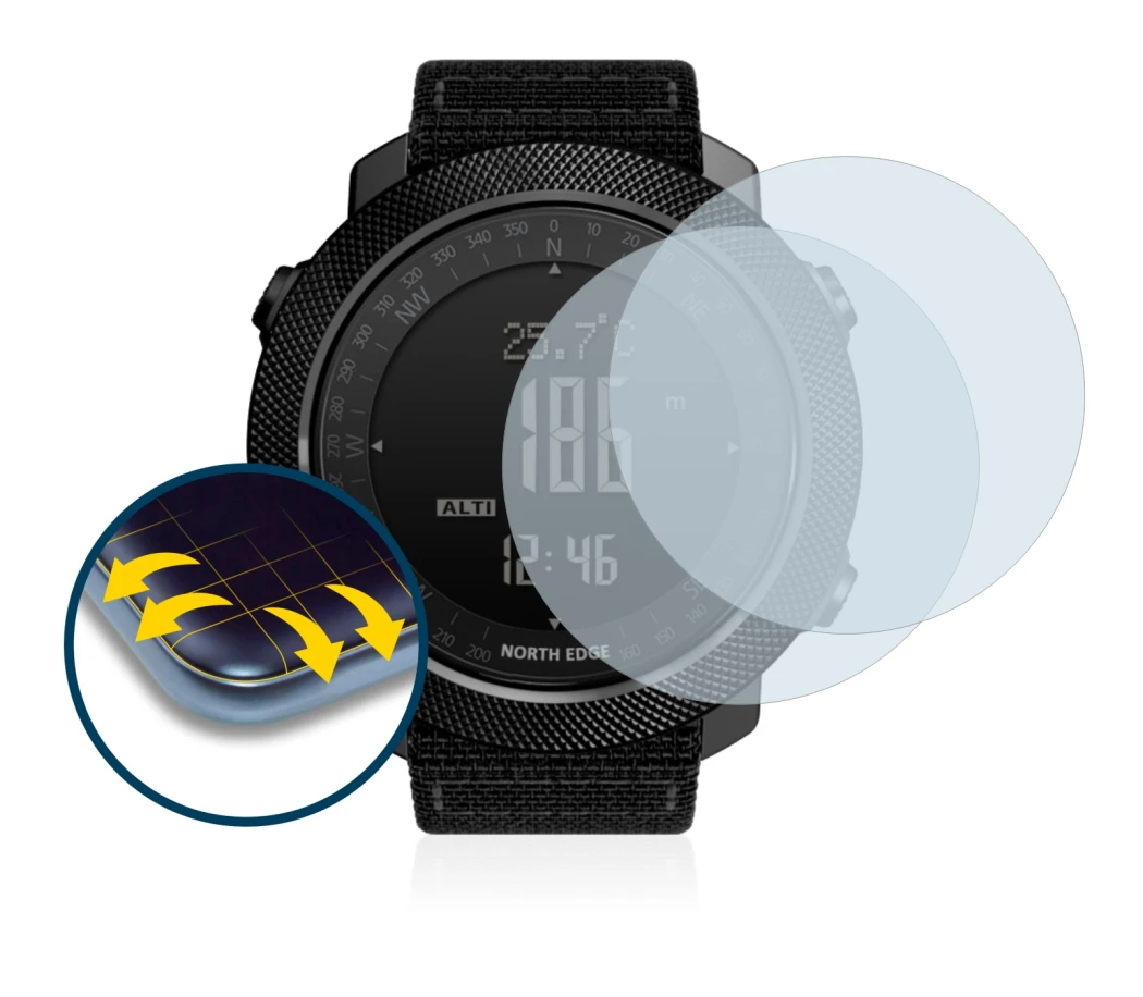 Abbildung des Geräts North Edge Apache mit einer Vielzahl des Displayschutzes.