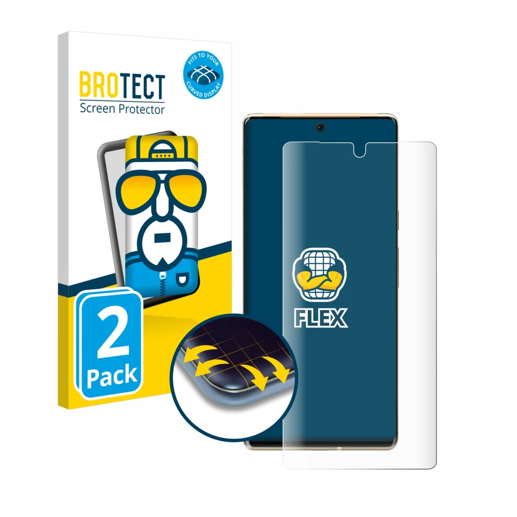Vorderseite einer Produktverpackung mit dem Markenlogo BROTECT. Daneben ist das Gerät Google Pixel 6 Pro mit dem zugehörigen D