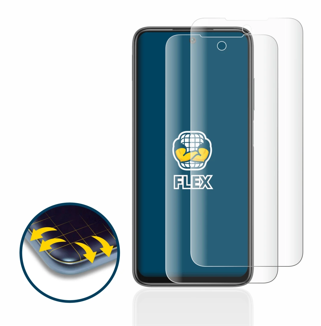 Abbildung des Geräts Xiaomi Redmi 10 mit einer Vielzahl des Displayschutzes.