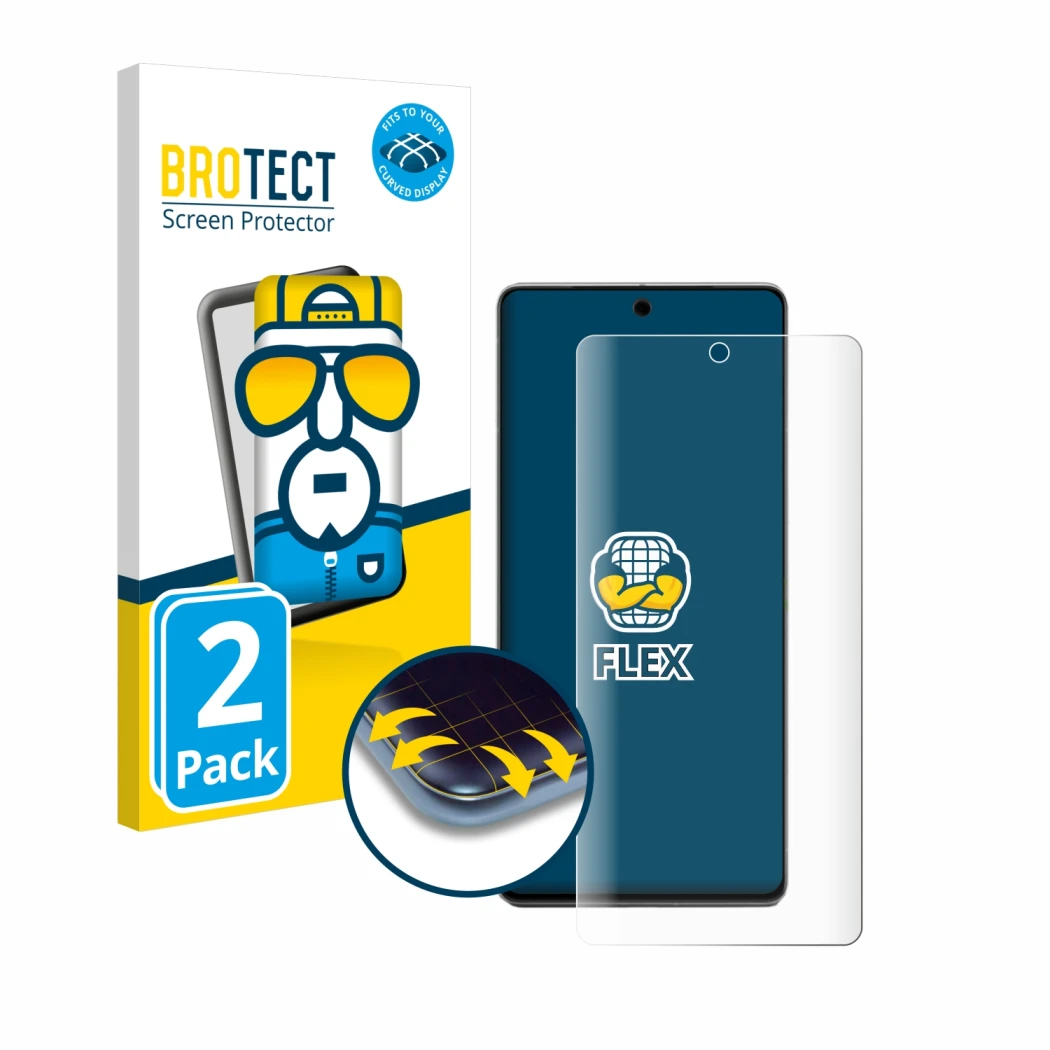 Vorderseite einer Produktverpackung mit dem Markenlogo BROTECT. Daneben ist das Gerät Google Pixel 7 Pro mit dem zugehörigen D