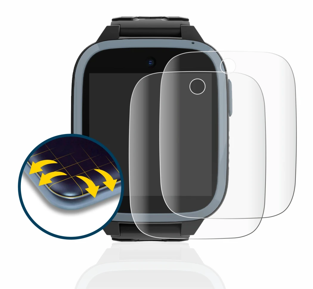 Abbildung des Geräts Xplora XGO3 (1. Gen.) mit einer Vielzahl des Displayschutzes.