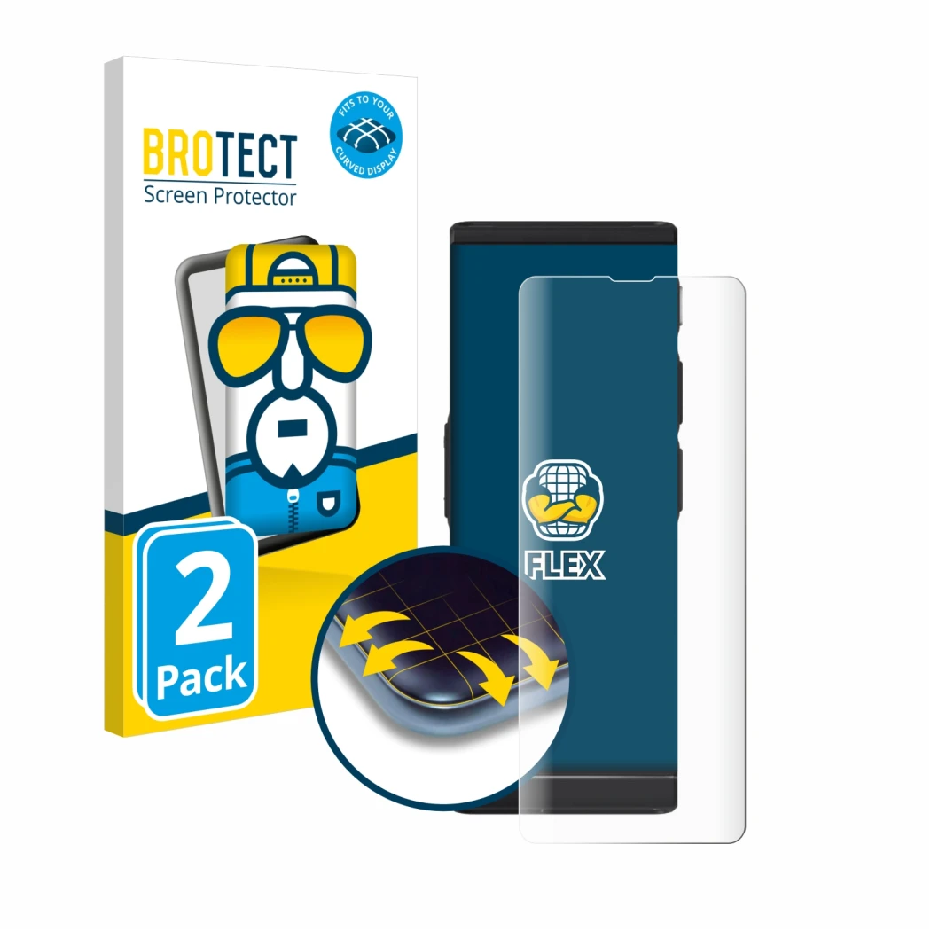 Vorderseite einer Produktverpackung mit dem Markenlogo BROTECT. Daneben ist das Gerät Vasco Translator V4 mit dem zugehörigen 