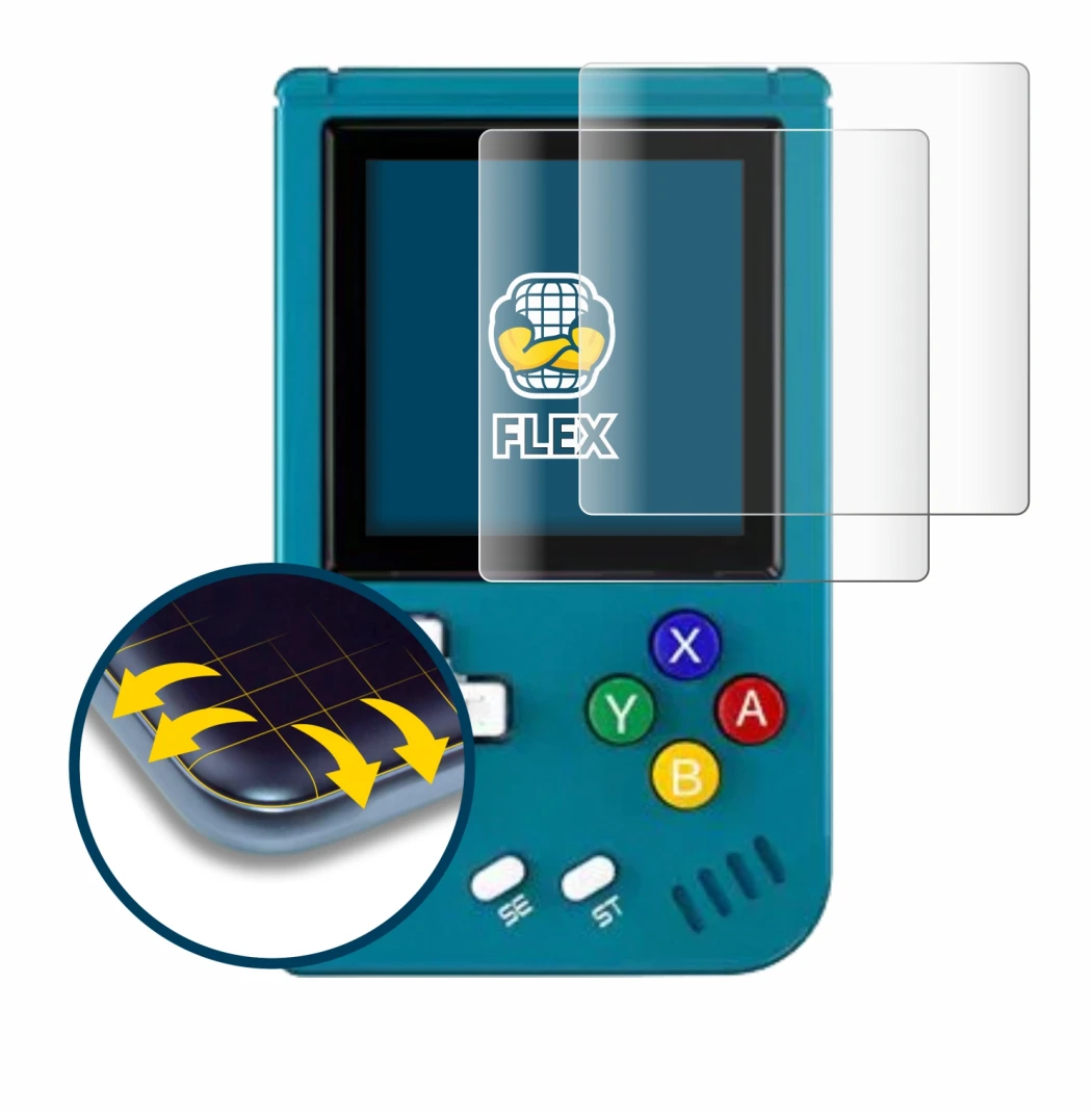 Abbildung des Geräts Anbernic RG Nano mit einer Vielzahl des Displayschutzes.