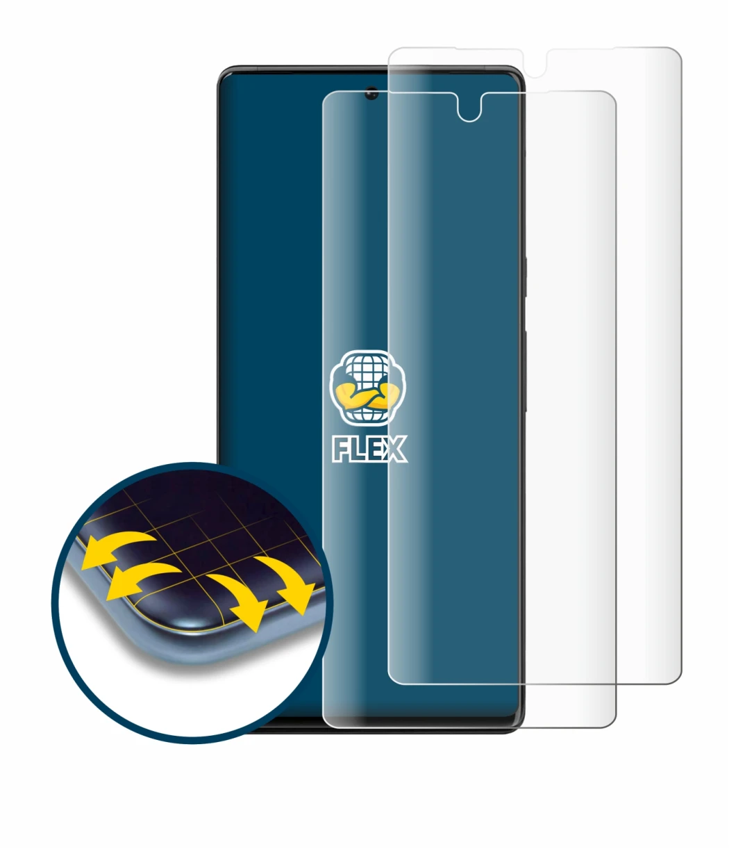 Abbildung des Geräts Google Pixel 6 Pro (case-friendly) mit einer Vielzahl des Displayschutzes.