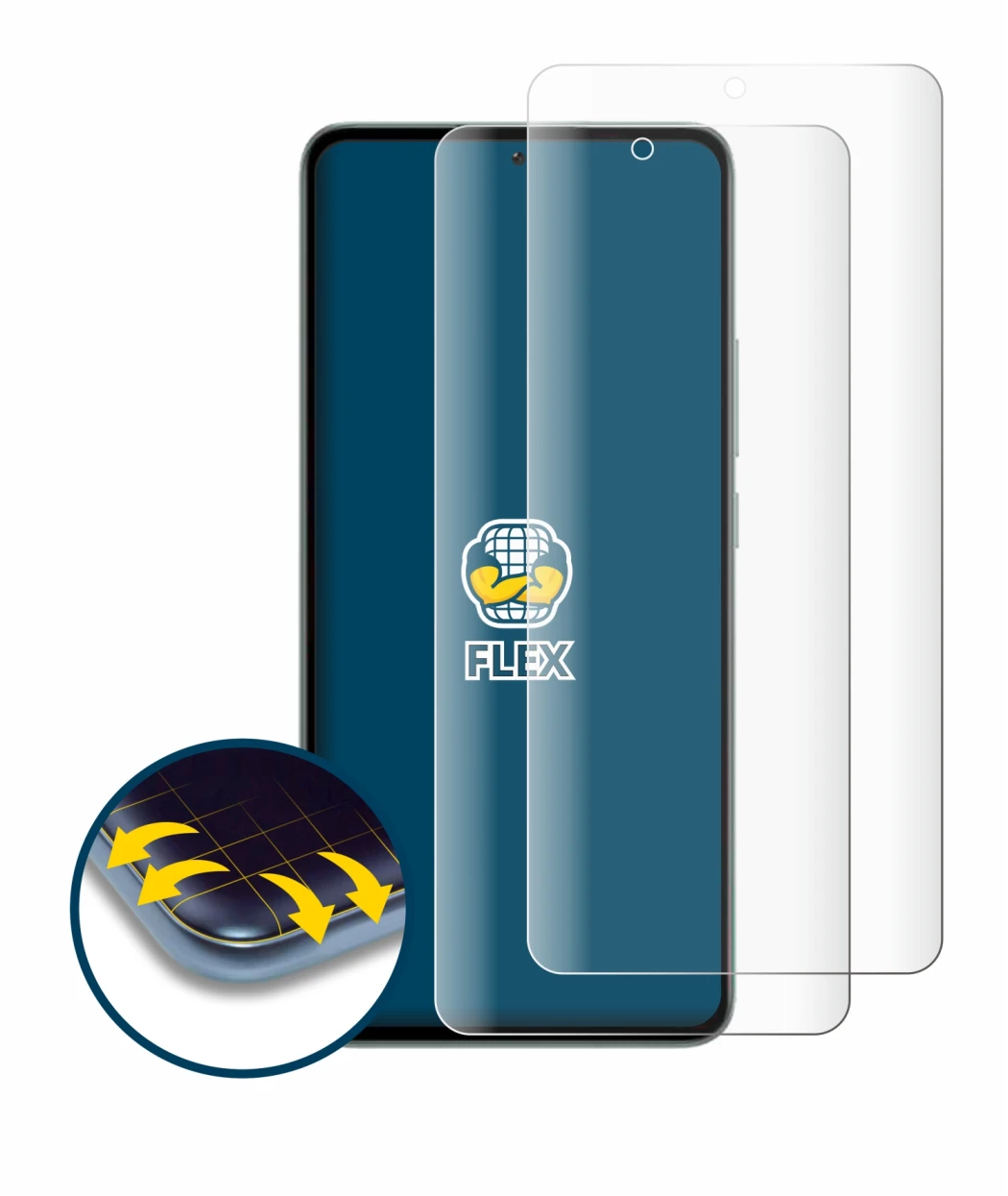 Abbildung des Geräts Xiaomi 13T Pro mit einer Vielzahl des Displayschutzes.