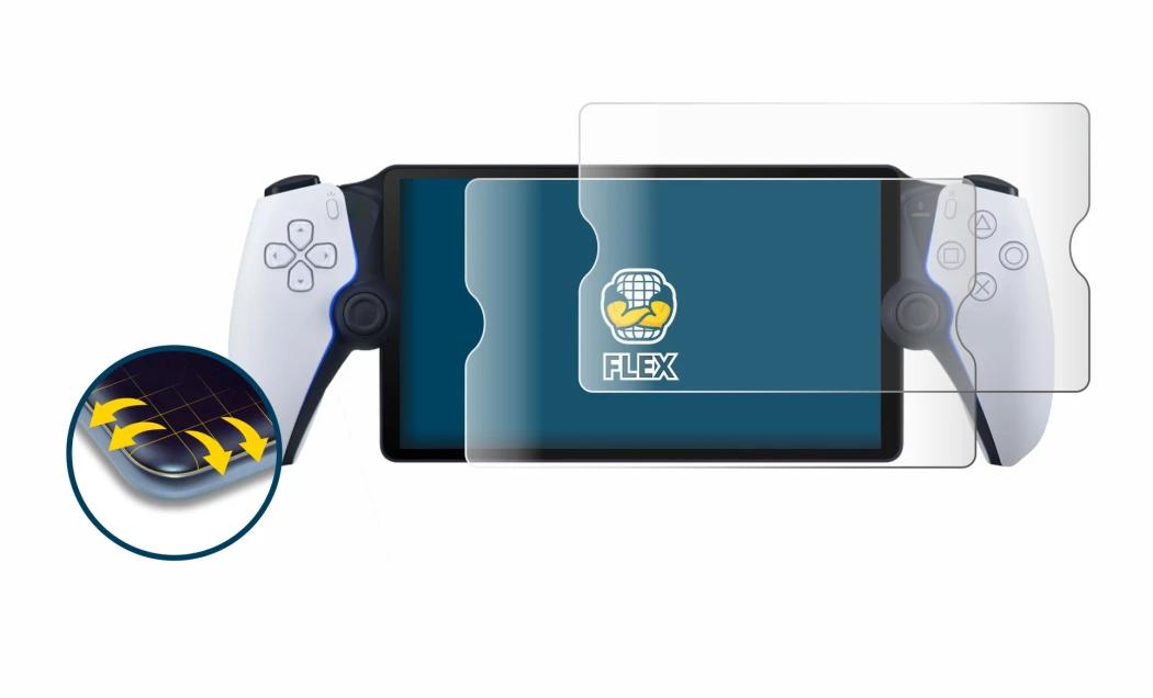 Abbildung des Geräts Sony Playstation Portal mit einer Vielzahl des Displayschutzes.