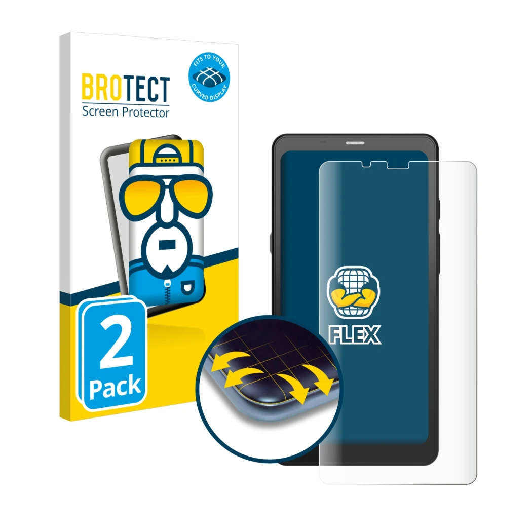 Vorderseite einer Produktverpackung mit dem Markenlogo BROTECT. Daneben ist das Gerät Boox Palma mit dem zugehörigen Displaysc