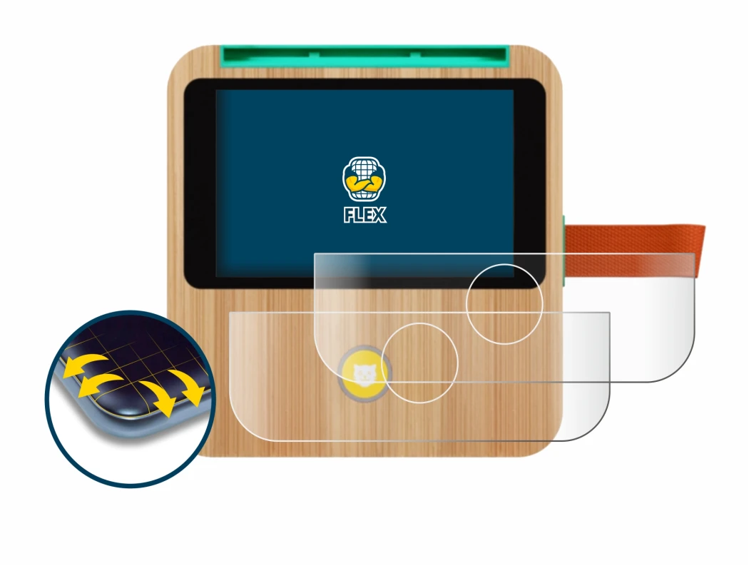 Abbildung des Geräts tigerbox Touch Plus mit einer Vielzahl des Displayschutzes.