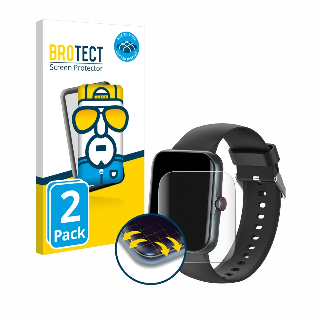 Vorderseite einer Produktverpackung mit dem Markenlogo BROTECT. Daneben ist das Gerät Pthtechus S80K mit dem zugehörigen Displ