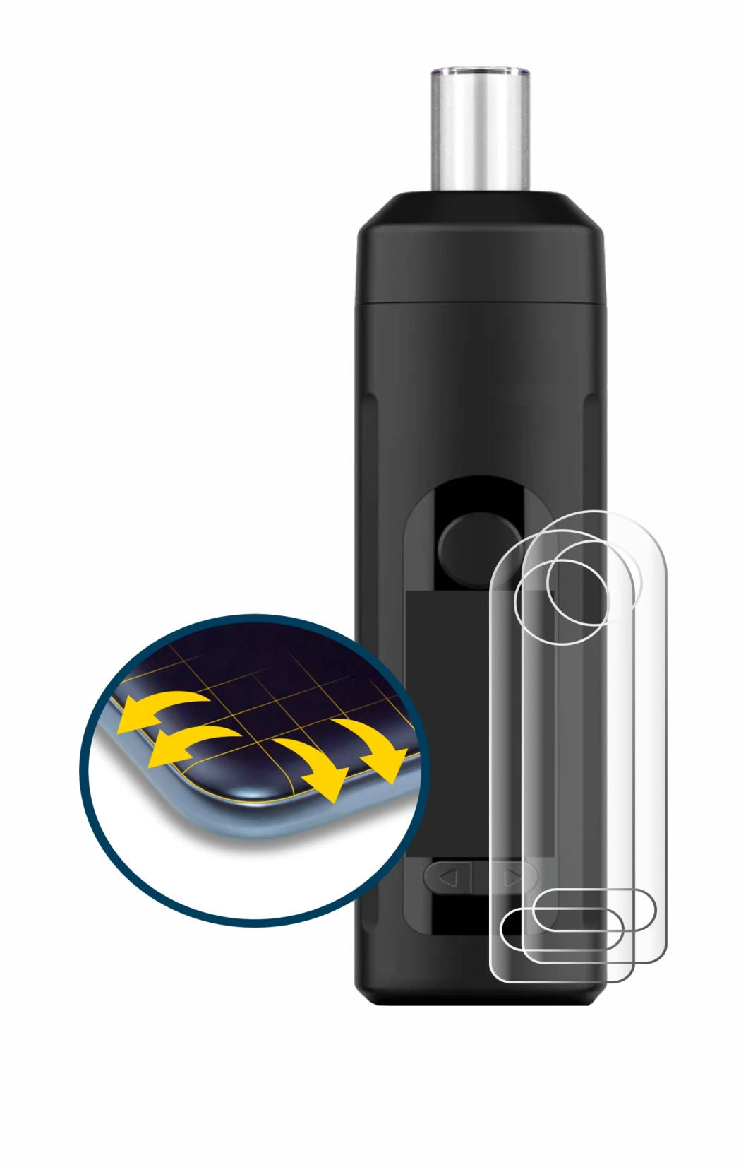 Abbildung des Geräts Norddampf Relict mit einer Vielzahl des Displayschutzes.